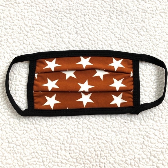 🔴 5 for $10 ONE Zenana Star Print Brown Face Mask - Picture 1 of 7